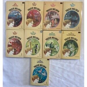 Lot of 9 Vintage Trixie Belden Mystery Paperback Kenny Campbell Oval